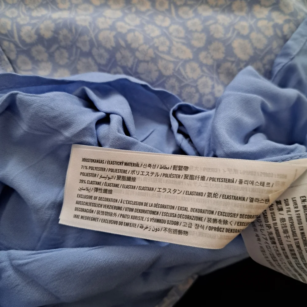 Abercrombie & Fitch Light Blue Smocked Top with Ruffle Trim - Picture 4 of 5